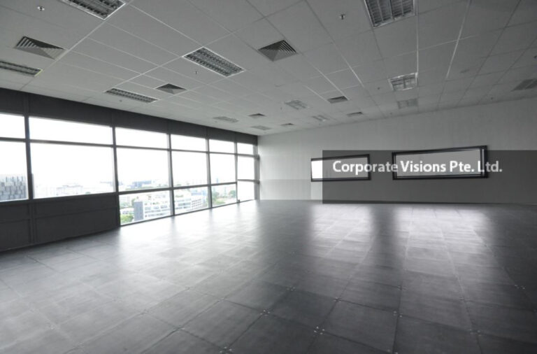 Aperia 10 Kallang Avenue huge windows, raised floor system, wide column